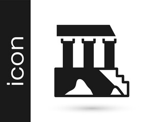 Black Parthenon from Athens, Acropolis, Greece icon isolated on white background. Greek ancient national landmark. Vector.