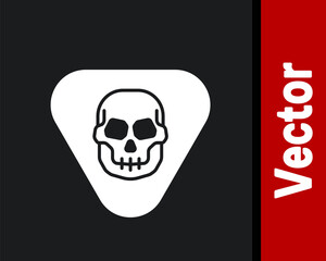 White Guitar pick icon isolated on black background. Musical instrument. Vector.