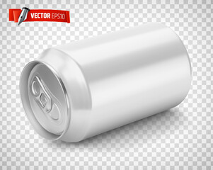 Canette de soda blanche vectorielle sur fond transparent