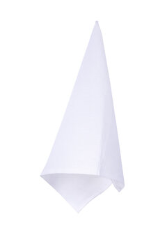 White kitchen towel  isolated on white background. Cooking and cleaning mock up for design.