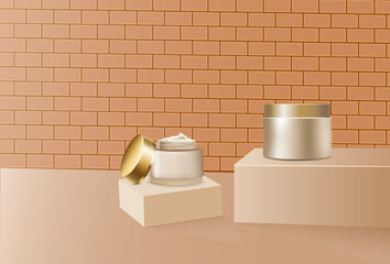 Cosmetics product advertising presentation podium