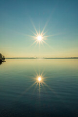 Sunset at a calm lake