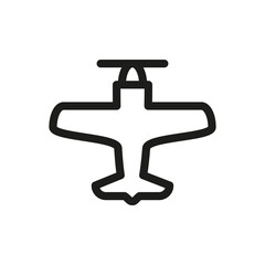 Retro plane isolated icon, plastic hobby model kit outline icon, propeller airplane vector icon with editable stroke