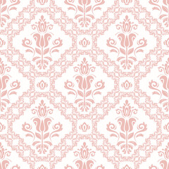 Fototapeta na wymiar Orient classic pink pattern. Seamless abstract background with vintage elements. Orient background. Ornament for wallpaper and packaging