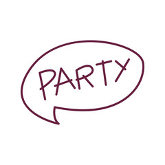 party bubble chat cartoon doodle hand drawn concept vector illustration