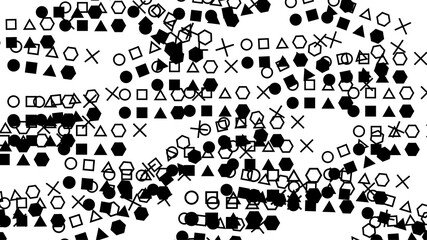 Monochrome geometric pattern background, vector.