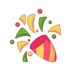 confetti birthday cartoon doodle hand drawn concept vector illustration