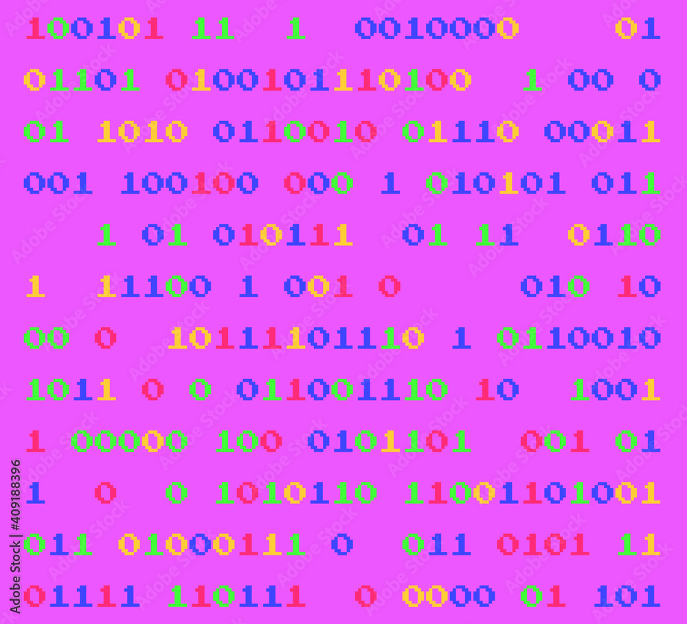 Aufkleber Texture composed by a sequence of zero and one number. Abstract futuristic background with binary code.