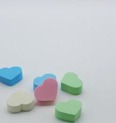 hearts, valentine and love with isolated on white