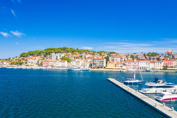 Naklejka na ściany i meble Marina in town of Mali Losinj on the island of Losinj, Croatia, Adriatic coastline