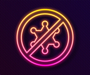 Glowing neon line Protest icon isolated on black background. Meeting, protester, picket, speech, banner, protest placard, petition, leader, leaflet. Vector.