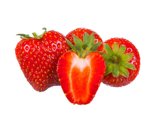 Fresh ripe Strawberry isolated on white background. 