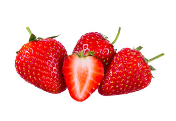 Fresh ripe Strawberry isolated on white background. 