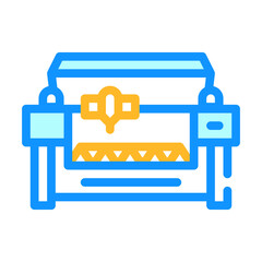 laser engraving and cutting machine color icon vector illustration