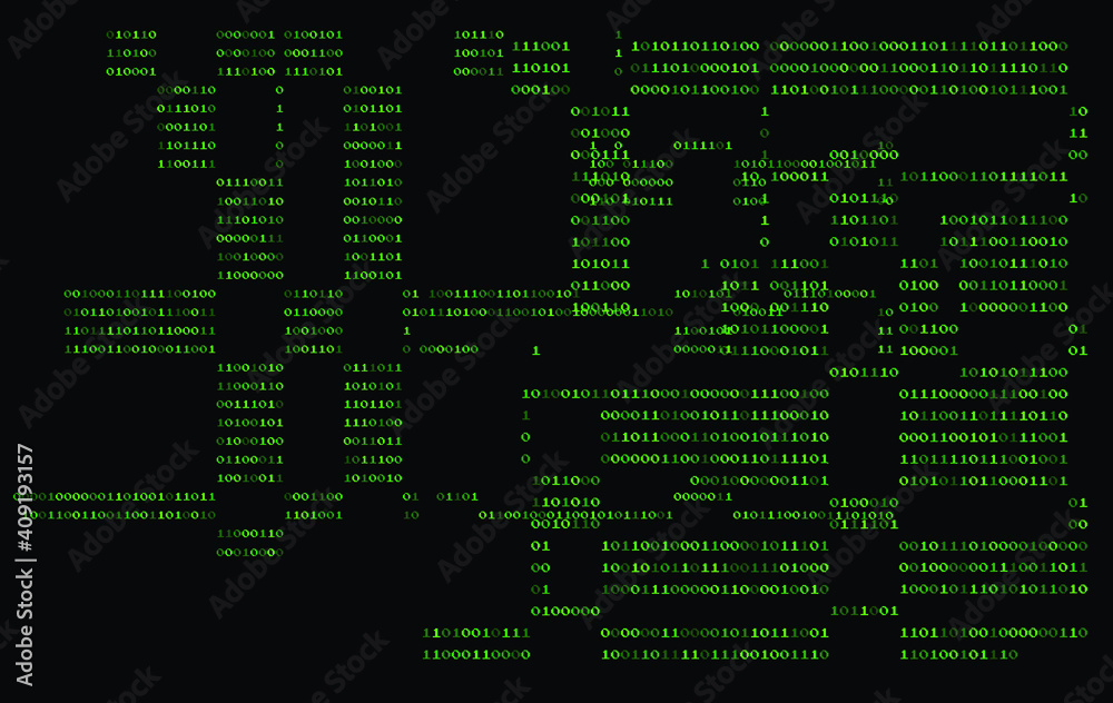 Fototapete Texture composed by a sequence of zero and one number. Abstract futuristic cyberspace with binary code, matrix background with digits.