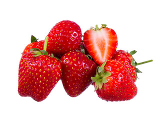 Fresh ripe Strawberry isolated on white background. 