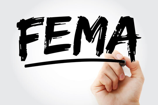 FEMA - Federal Emergency Management Agency acronym with marker, concept background