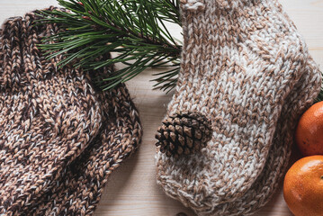 christmas decorations knitted socks