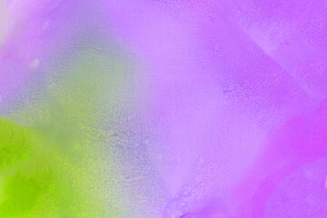 Watercolor abstract artistic textured background for design. Green violet stain splash. Ultra color party mood.