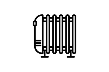 Heater icon. Vector linear sign, symbol, logo of heater for mobile concept and web design. Icon for the website of the store of household appliances, gadgets and electronics.