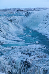 Gullfoss, Iceland - 01/02/2018 : Gullfoss one of the most beautiful waterfall in Iceland. 