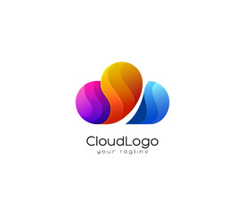 creative cloud logo design vector
