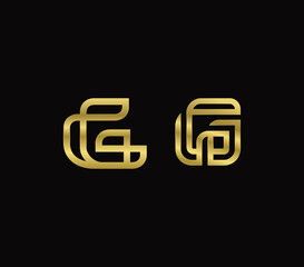 letter G luxury metalic gold logo design vector