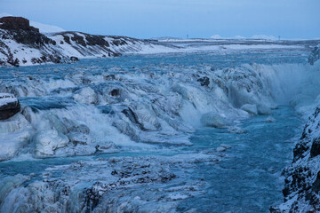 Gullfoss, Iceland - 01/02/2018 : Gullfoss one of the most beautiful waterfall in Iceland. 