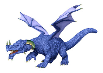 3D Rendering Fairy Tale Dragon on White