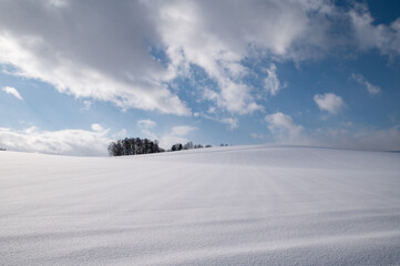 雲迫る雪大地美瑛