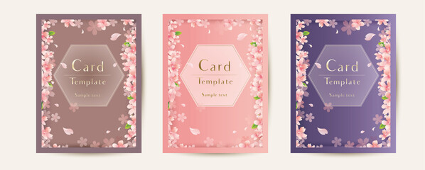 エレガントな春の花　ベクターセット,Set of floral  elegant  templates. greeting cards, Wedding invitations, flyers and other graphic design.