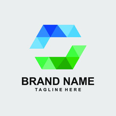 HEXAGON ABSTRACT LOGO DESIGN CREATIVE IDEA