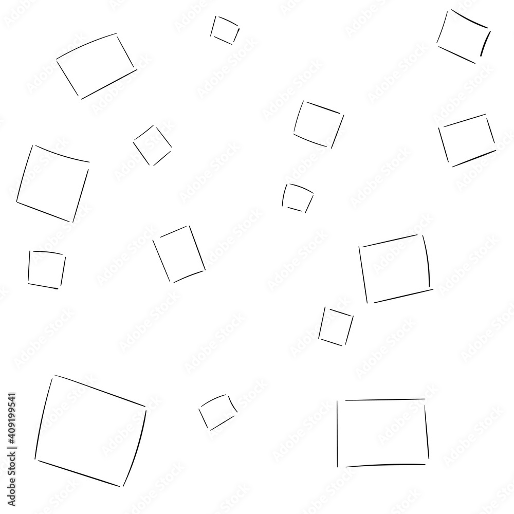 Aufkleber squares in space. vector pattern drawn squares.