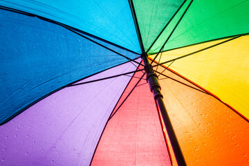 colorful umbrella in the rain