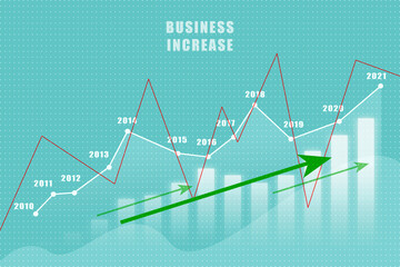 2d rendering Stock market online business concept. business Graph 