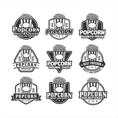 Popcorn design vector logo collection