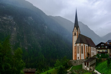 Fototapeta na wymiar wonderful church in a little village in the mountains detail