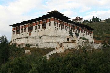 buddhist fortress (dzong) in paro (bhutan)