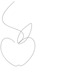 Apple icons on white background one line drawing, vector illustration	