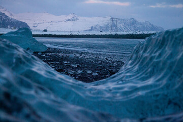 Iceland, Diamond beach - January 4 2018  the famous beach in Iceland with ice looks like diamonds