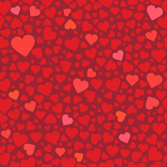 Naklejka na ściany i meble Romantic seamless background of hearts. Valentine's day