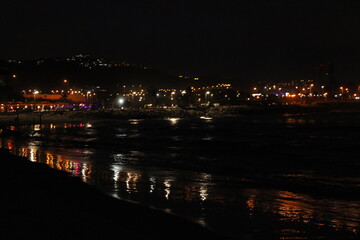 night view of the beach, Haifa.
