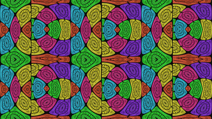 Fototapeta na wymiar Colorful fabric - Seamless pattern, illustration