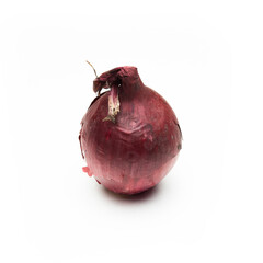 Single isolated white purple red fresh onion vegetable food