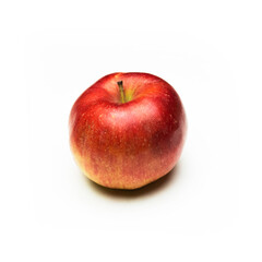 Single isolated white red fresh apple fruit food