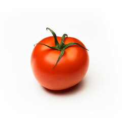 Single isolated white red fresh tomatoe vegetable food