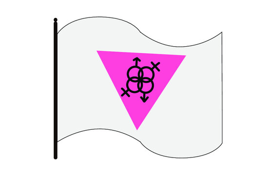 Vector illustration of the waving Transgender pride flag on white background. An alternate symbol of the transgender community.