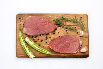 Fresh beefsteak in studio