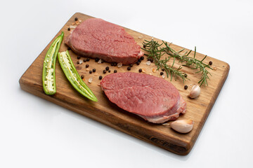 Fresh beefsteak in studio