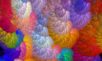 Abstract fractal clouds texture background. Digital fractal art. Computer generated image. Modern background for print or design. Fractal marbled texture. 3D illustration.